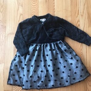 Carter’s 18 month 12 month black dress and sparkly cardigan Christmas dress